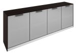 Низкий шкаф с 4-мя стеклянными дверьми