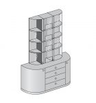 Шкаф высокий со стеклянным верхом