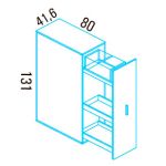 Шкаф средний с файловой секцией (дверь - лакировка в цвет по системе RAL)