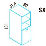 Шкаф средний полузакрытый (дверь - лакировка в цвет по системе RAL)