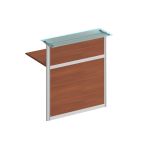 Модуль стойки ресепшен со стеклом прямой 1000 (без опор)