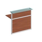 Модуль стойки ресепшен со стеклом прямой 1200 (без опор)