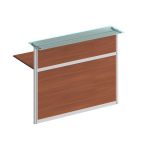 Модуль стойки ресепшен со стеклом прямой 1400 (без опор)