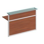 Модуль стойки ресепшен со стеклом прямой 1600 (без опор)