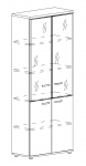 Шкаф для документов со стеклянными дверьми в алюминиевой рамке