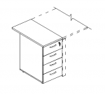 Тумба приставная 4-х ящичная с замком