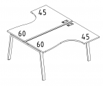 Рабочая станция на опорах TRE (2х160) столы Классика