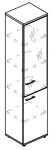 Шкаф узкий стеклянные дери в рамке правый (топ ДСП) 
