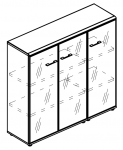  Шкаф средний комбинированный стекло в рамке (топ ДСП)