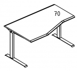 Стол эргономичный Техно каркас МL 2 скоса левый 