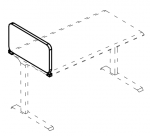 Экран торцевой тканевый мягкий для стола 60