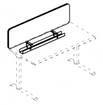 Экран тканевый для стола 120 с кабель-каналом