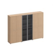 Шкаф комбинированный высокий (закрытый + стекло + закрытый) Reventon МЕ 374