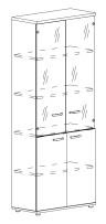 Шкаф для документов со стеклянными прозрачными дверьми A4 А4 9379 БП