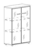 Шкаф средний со стеклом в алюминиевой рамке A4 А4 9367 БП