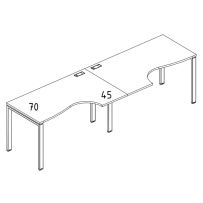 Рабочая станция опоры UNO (2х120) столы Классика A4 А4 Б1 041-2 БП