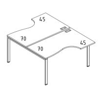 Рабочая станция столы (2х120) эргономичные 