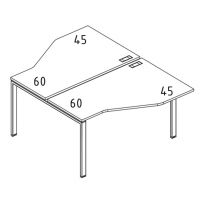 Рабочая станция опоры UNO со столами Техно (2х120) A4 А4 Б1 186 БП