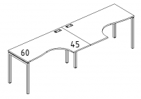 Рабочая станция столы Классика каркас DUE (2х120) A4 А4 Б2 031-2 БП