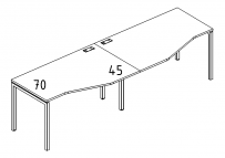Рабочая станция столы Техно (2х120) на металлокаркасе DUE A4 А4 Б2 061-2 БП