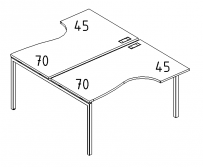 Рабочая станция каркас DUE столы (2х120) Классика A4 А4 Б2 183 БП