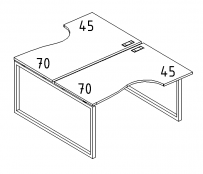 Рабочая станция столы Классика QUATTRO (2х120) A4 А4 Б4 183 БП
