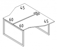 Станция каркас QUATTRO столы (2х120) эргономичные Техно A4 А4 Б4 186 БП