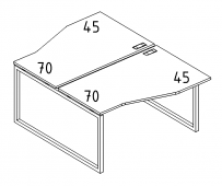 Рабочая станция каркас QUATTRO (2х120) столы Техно A4 А4 Б4 189 БП