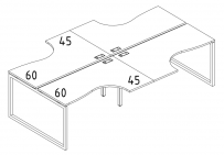 Рабочая станция (4х120) опоры QUATTRO столы Классика A4 А4 Б4 180-2 БП