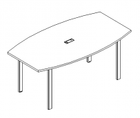 Стол 160 фигурный на металлокаркасе UNO для переговоров A4 А4 Б1 111 БП