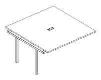 Секция стола для переговоров на каркасе DUE A4 А4 Б2 131-1 БП