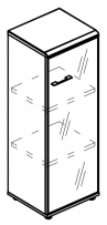 Шкаф средний узкий дверь стекло в рамке правый (топ МДФ) Alta МР 9369