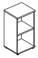Стеллаж низкий узкий (топ ДСП) Alta МР 9452