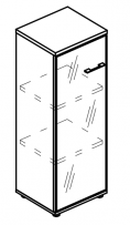 Шкаф средний узкий дверь стекло в рамке левый (топ ДСП) Alta МР 9470