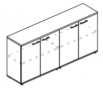 Шкаф низкий комбинированный закрытый (топ ДСП) Alta МР 9455