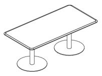Стол для переговоров прямоугольный на опорах-колоннах Alta МР 166
