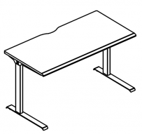 Стол письменный на металлокаркасе МL (1 скос)  Alta ML МР А2 016.02
