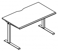 Стол письменный на металлокаркасе МL (1 скос) Alta ML МР А2 026.02