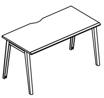 Стол письменный на металлокаркасе МТ (1 скос) Alta MT МР Б1Б 012.02