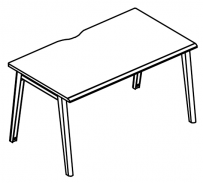 Стол письменный на металлокаркасе МТ (1 скос) Alta MT МР Б1Б 026.02