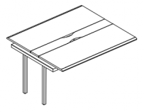 Секция стола для переговоров с кабель-каналом на опорах MT Alta MT МР Б1Б 153-1