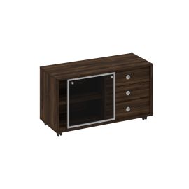 Тумба выкатная 3 ящика без замка стеклянная дверь-купе