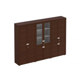Шкаф комбинированный высокий ( одежда + стекло + закрытый )