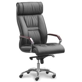 Кресло руководителя Олимп XW (подлокотники хромированные с деревянными накладками)