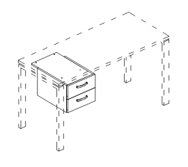 Тумба подвесная 2-ящичная (для стола 80)