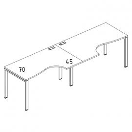 Рабочая станция столы Классика опоры UNO (2х140)