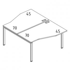 Рабочая станция столы Техно на металлокаркасе UNO (2х120)