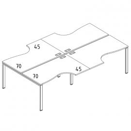 Станция рабочая UNO (4х120) со столами Классика