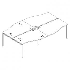 Рабочая станция (4х120) столы Техно каркас UNO