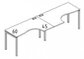 Рабочая станция Классика каркас DUE (2х140)